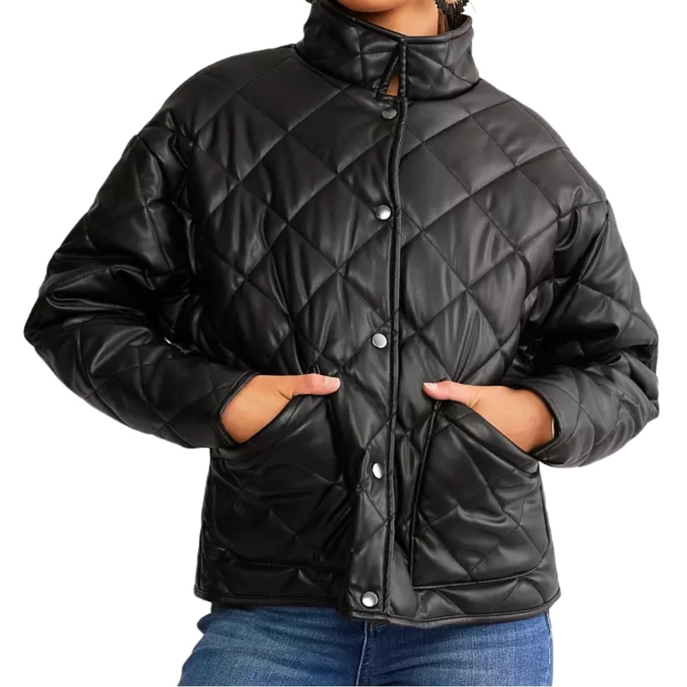 Z Supply Heritage Quilted Faux Leather Jacket